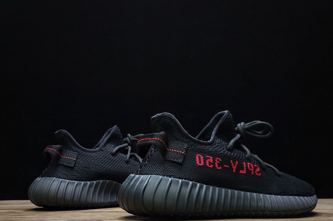 Fake Yeezy Boost 350 V2 Bred Black Red for Sale (5)
